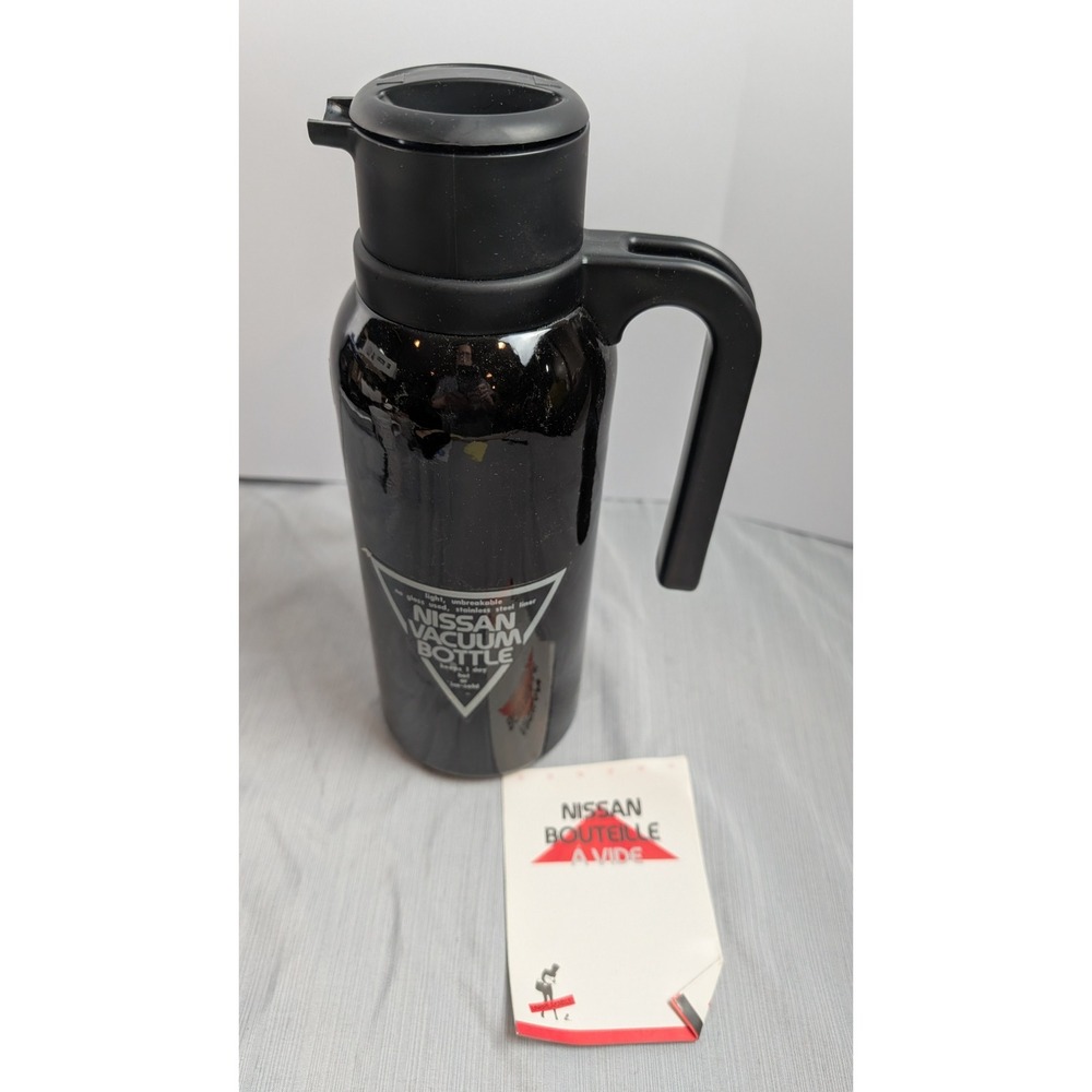 Nissan Vacuum Carafe TGS-900 1 Quart Black Stainless Steel Insulated Thermos